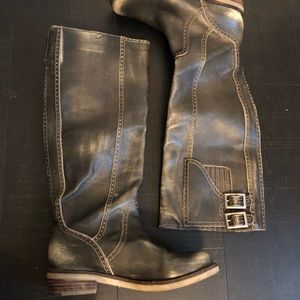 Lucky Brand distressed dark brown boots